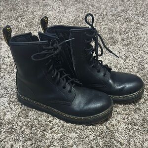 Dr. Martens Black and Yellow Ankle Boots